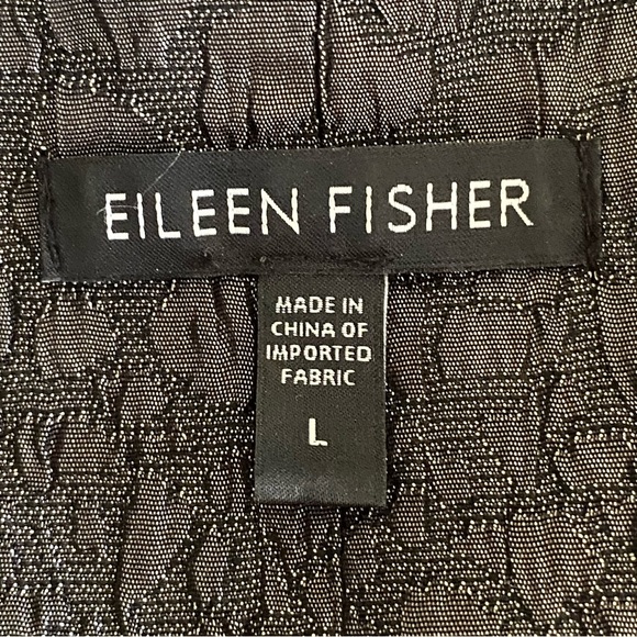 Eileen Fisher Metallic Cocktail Jacket Women's Size Large Open Evening Coat - Picture 3 of 7